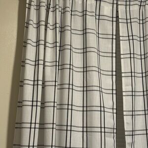 4 rod pocket panels Black and White Plaid Curtains
